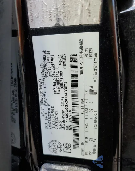 2015 Ford Escape Se z USA, uszkodzony, nr VIN 1FMCU9GX5FUA33078